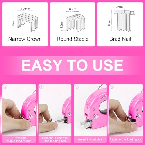 THINKWORK 3-in-1 Light Pink Staple Gun for Upholstery & Wood DIY - color: Light Pink