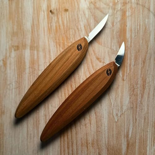 Flexcut Pro Series Wood Carving Tools, 1 Inch Chip Knife & 1-3/8 Inch Detail Knife with Smaller Ergonomic Handles (FP100)