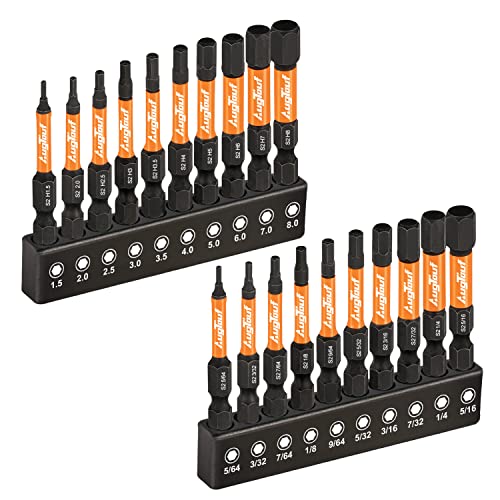 toolant Impact Allen Wrench Drill Bit Set, 20-Piece Metric & SAE, 2-Inch - size: 20pcs(Metric&SAE)