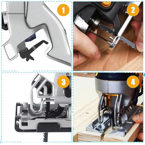 60Pcs Jigsaw Blades Set, Contractor Assorted T Shank Jig Saw Blades, Multi-Purpose HCS/HSS Blades for Cutting Wood/Plastic/PVC/Metal (T118A T118B T101AO T101D T101B T101BR T144D T244D T111D T111C)
