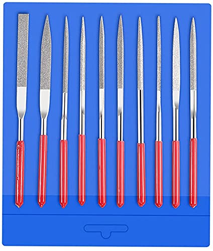 10Pcs 4mm x 160mm Mini Diamond Needle File Set for Carving Metal Ceramic Tile Glass Wood Fit Jewelers Hobby - size: 4*160mm