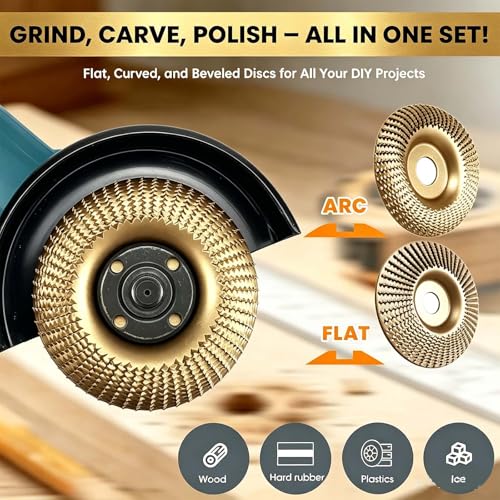Angle Grinder Polishing Pad,Tungsten Carbide Wood Grinding Disc,Wood Grinding Carving Disc for 4-1/2 Angle Grinder,for Wood Sanding Polishing and Surface Finishing (21pcs Set) - color: 21pcs Set