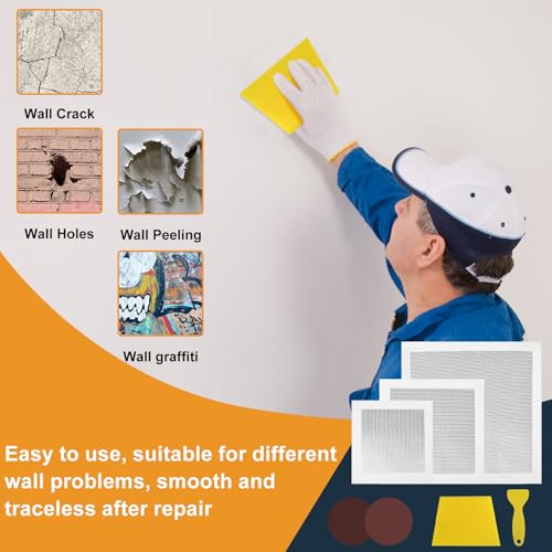 8 Pack Drywall Repair Kit, 6/8/12 Inch Dry Wall Patch Kits for Holes