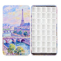 qianshan 40Pcs Empty Half Pans Watercolor Tin Palette with Magnetic Stripe - color: Paris Impression