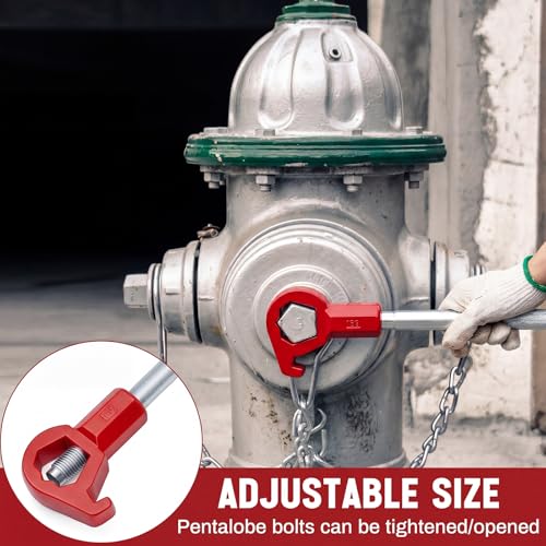 Tandefio 1 Pcs Fire Hydrant Wrench, 1-1/2" to 6", Red - color: Red, size: 1-1/2" to 6"