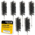 Quadruple Wire Twist Professional ID Copper Tube Pipe Cleaner for Fittings 6pcs, 3/4” Pipe Cleaning Brush Set, Stainless Steel Wire Bore Brushes for Power Drill, 1/4 Inch Hex Shank - style: 3/4”