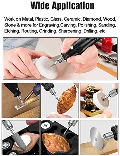 Toolly 108 Pcs Engraving Tool Kit, Multi-Functional Electric Corded Micro Engraver Etching Pen DIY Rotary Tool for Jewelry Glass Wood Metal Ceramic Plastic