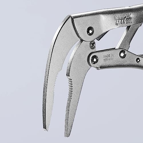 Knipex Tools 41 44 200 8" Angled Long Nose Locking Grip Pliers,