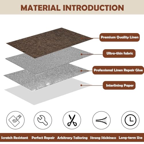 Linen Repair Patch Large 16X40 Inches Self-Adhesive Linen Fabric Patch for Furniture and Sofa, Couch Fabric Patch (Beige-Yellow, 16X40) - color: Beige-yellow