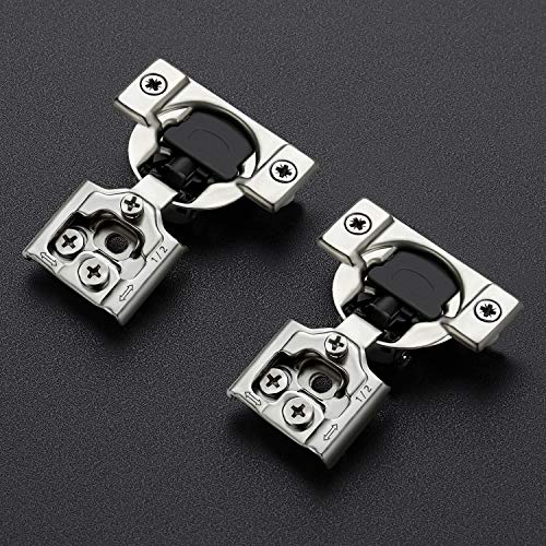 Ravinte 1/2 Inch Overlay Soft Close Hinge Kitchen Cabinet Hinges 60 Pack | 30 Pairs， Stainless Steel, Satin Nickel, Cabinet Hardware, Face Frame Fit, Adjustable For Kitchen, Cupboard, Furniture Doors - size: 1/2 inch Overlay