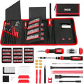 XOOL 200 in 1 Precision Screwdriver Set, Electronics Repair Tool Magnetic Driver Kit with 164 Bits for Phone, MacBook, Computer, Laptop, PC, Tablet, PS4, Xbox, Nintendo, Game Console - color: Red