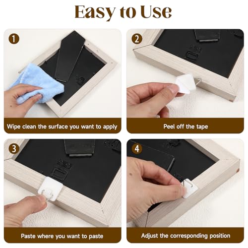 40Pcs Adhesive Picture Hangers for The Wall Plate Hangers Stick On Hooks Sticky Picture Frame Hooks for Pictures Frames Heavy Duty Pictures Hanging Hoops Without Nails