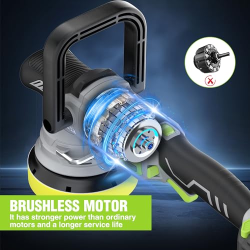 WORKPRO 20V Cordless Car Buffer Polisher Kit with 4.0Ah Battery, 7-Speed