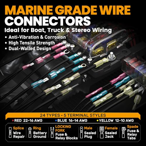 SOMELINE Crimping Tool Kit, 22-10 AWG, 24 Types Heat Shrink Wire Connectors