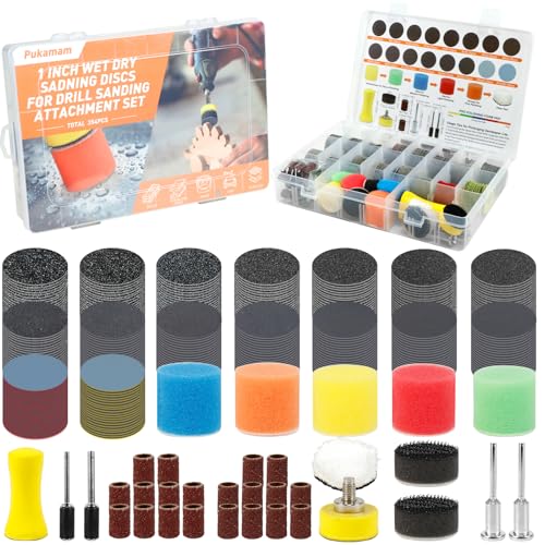 354 PCS 1 Inch Wet Dry Sanding Discs Drums 60-10000 Grit Assorted - style: 1 IN MIX