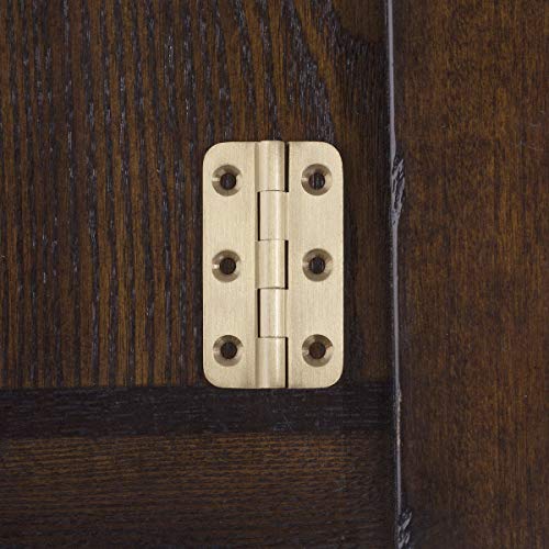 Keenkee 2 Inch Brushed Solid Brass Butt Hinges with Screws, 4 PCS