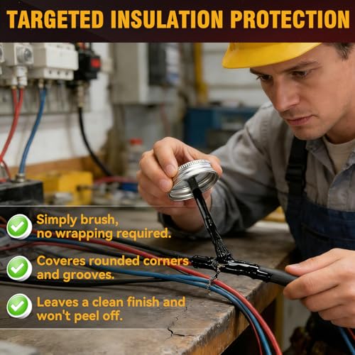 Liquid Electrical Tape, Black Waterproof Insulating Coating for Cables