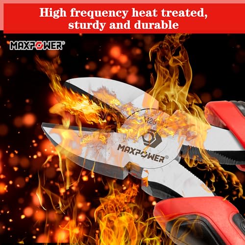 MAXPOWER Diagonal Cutting Pliers, 6-inch & 8-inch Side Cutting Pliers for Cutting Electrical Wire, Cable Ties, DIY Craft, Non-slip and Soft Grip Handle - 2 Pack