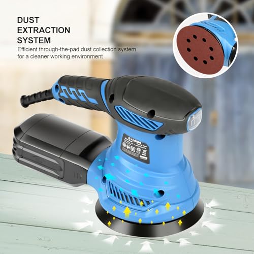 2.5-Amp Random Orbital Sander Corded 4.9-Inch with 20Pcs Sandpapers