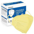 WWDOLL KN95 Face Mask 25 Pack, 5-Layers Breathable Disposable KN95 Masks - color: Yellow