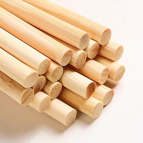 Dtmasao 1/4 x 17.5 Inch 25 PCS Dowel Rods Wood Sticks Wooden Dowel Rods - Unfinished Bamboo Sticks - for Crafts and DIYers - size: 1/4 x 17 1/2 Inch