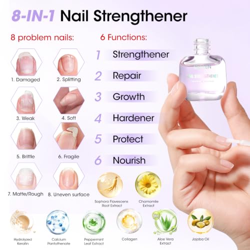 Gellen Nail Care Kit with 10PCS Manicure Tools: Nail Strengthener Lavender - color: Lavender Scent