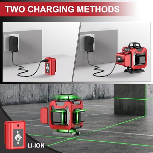 WEIDDW Laser Level 360° Green Cross Line Self Leveling Laser Measuring Tool - size: L