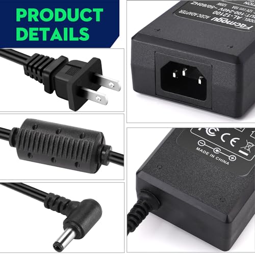 Facmogu 12V 10A Power Supply Adapter, 120W AC to DC 110V to 12V Converter - size: 12V 10A (2 Prong Plug)