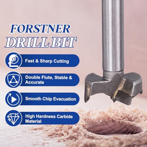 2pcs 25mm(1") Forstner Drill Bit Carbide Tipped 2 Flute - size: 25mm(1")
