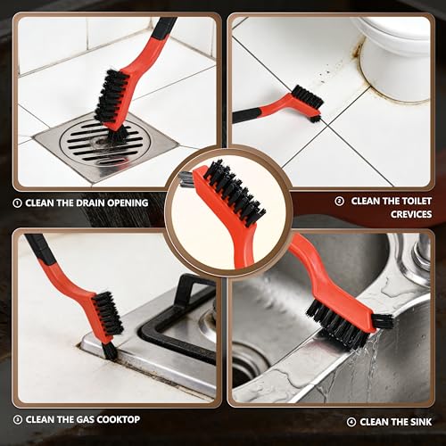 6 Pieces Wire Brushes Set, Nylon/Brass/Stainless Steel Bristles - color: combo pack