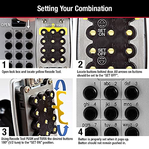 Master Lock Push Button Key Lock Box, Indoor Outdoor for 5 Keys 5422EC - size: 3-1/2 In. H. x 2-1/4 In. W. x 1 In. D., style: 1 Pack