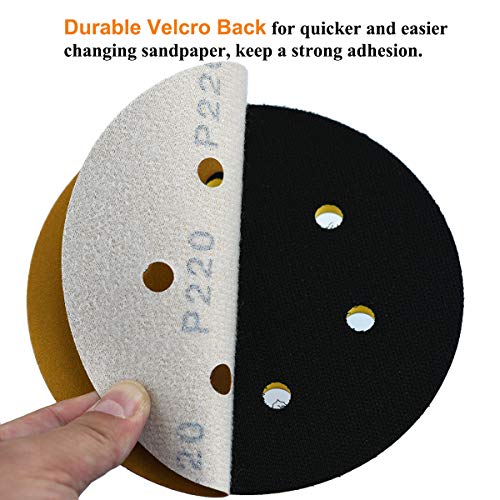 6-Inch 6-Hole Hook & Loop Sanding Discs 60-800 Mixed Grits, 100-Pack - style: 60-800 Assorted Grits 100pcs
