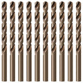 6mm Twist Drill Bit Set – M35 Cobalt Steel (5% Cobalt) HSS-CO, High-Speed and Heat-Resistant, Precision Engineered for Drilling Stainless Steel, Cast Iron, and Hard Metals (10 Pack) - size: 6mm