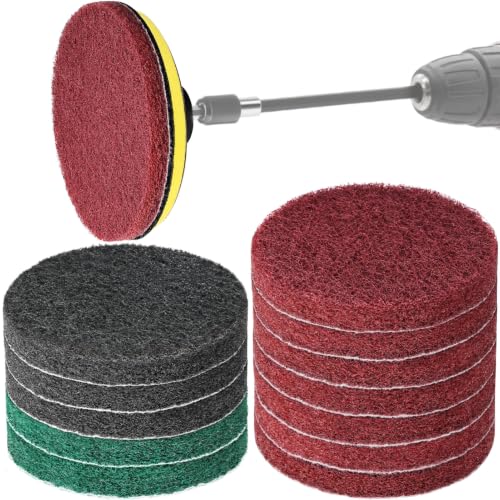 5 Inch 15 PCS Scouring Pads Drill Brush Power Scrubber Cleaning Kit - size: 5 Inch 15 Pieces