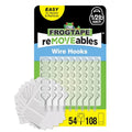 FrogTape reMOVEables Small Wire Hooks - 54 Clear Hooks & 72 Adhesive Strips - Holds up to 0.5 lb - Damage Free Adhesive Hook - Removable & Reusable Wall Hooks for Hanging - No Nails (Pack of 54) - color: Clear, size: Pack of 54, style: Small