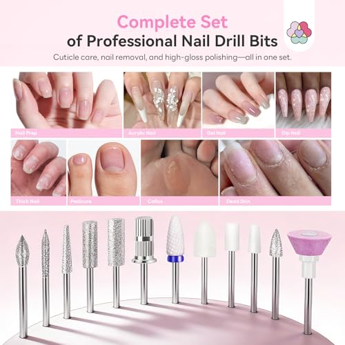 SAVILAND Fast Removal Nail Drill 40000RPM Electric Nail Machine for Acylic - color: Pink