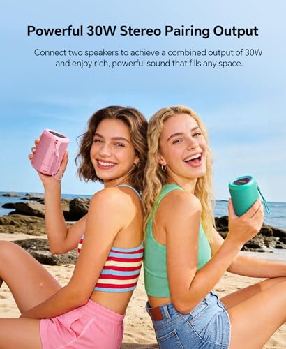 Portable Bluetooth Speaker Beach Essentials: IPX5 Waterproof for Outdoor - color: Pink