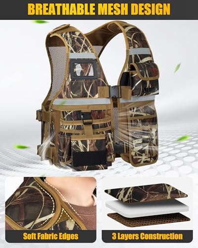 Electrician Tool Vest for Men, Carpenter Safety Work Vest - color: Camouflage