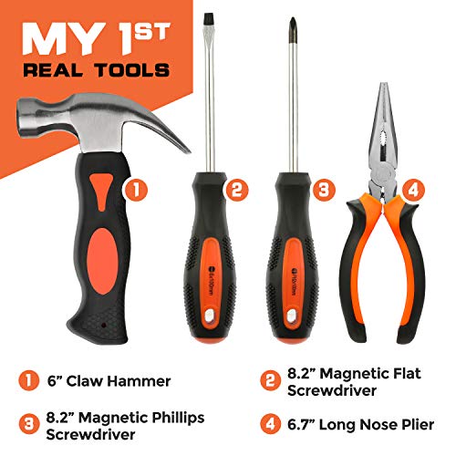 INCLY 18PCS Kids Tool Set with Reinforced Belt Adjustable Waist 20"-32"