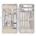 Yougai Nail Clippers set for Men and Womens Gift Manicure Set 18 Pieces Stainless Steel Manicure Kit,Nail Care Tools with Luxurious Travel Case - color: Beige