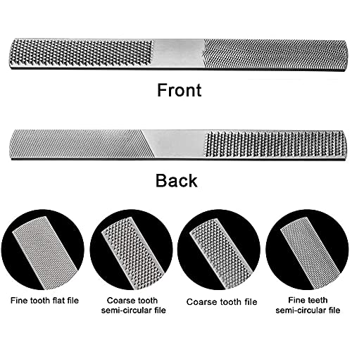 Wood Rasp File 4 Way Hand File and Round Rasp, Half Round Flat & Needle Files Wood Rasp Set for Sharping Wood and Metal Tools - style: 4 in 1 Rasp