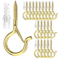 PlusRoc 20 Pack Screw Hooks for Hanging Plants Outdoor Lights(Gold) - color: Gold
