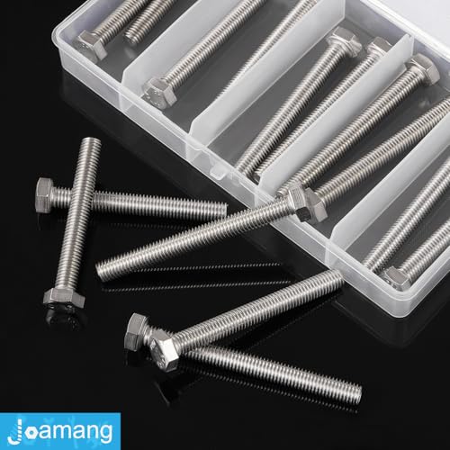 M8 x 60mm 65mm 70mm 75mm 80mm Hex Bolts, Hexagon Head Screws, 304 Stainless Steel(A2-70), Metric Fully Thread, Bright Finish, Assortment Kit 15PCS - size: M8x60-80mm(15PCS)