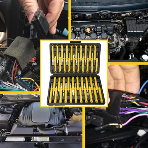41 Pcs Terminal Pin Removal Tools with Blow-Molded Case, Yellow - color: Yellow