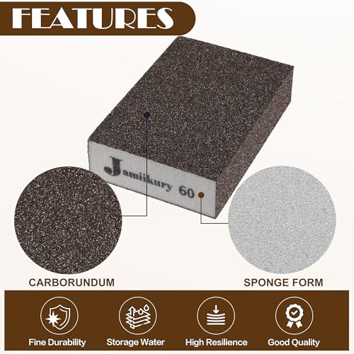 8pcs Sanding Blocks Assortment Kit, Sponge Sand Block Washable and Reusable, Wet & Dry Sandpaper Block - 36/60/80/150 Grit x 1pcs, 120/220 Grit x 2pcs - size: 36/60/80/120/150/220 Grits