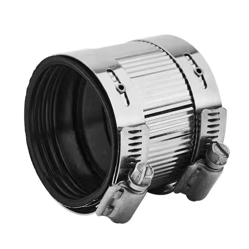 Flexible pipe Coupling with Stainless Steel Clamps.Pipe Connector for PVC and Metal Pipes (1.5inch/47mm-51mm) - size: 1.5 inch (47-51 mm)