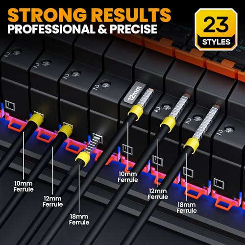 SOMELINE Ferrule Crimping Tool Kit, AWG 24-8 with 23 Sizes Wire Ferrules