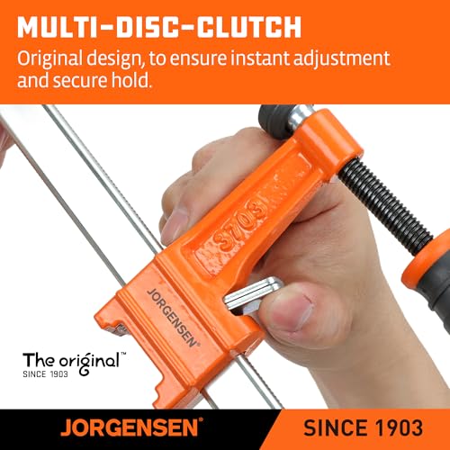 JORGENSEN 2-Pack 12" 600LB Medium Duty Steel Bar Clamps for Woodworking