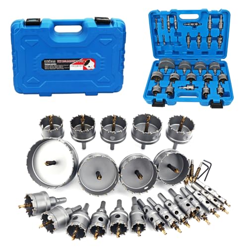 27PCS Hole Saw Kit with Drill Bits,33/64''to 3-15/16''Carbide Hole Saw Kit for Hard Metal,Alloy,Aluminum,Stainless Steel,Plastic,Iron - size: 33/64''to 3-15/16'' (27PCS)