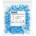 200Pcs Solder Seal Wire Connectors, 16-14 Gauge Blue Heat Shrink Wire Connectors Waterproof Electrical Cable Butt Terminals for Marine Automotive Trailer RV Boat Truck Wiring - style: 16-14 AWG
